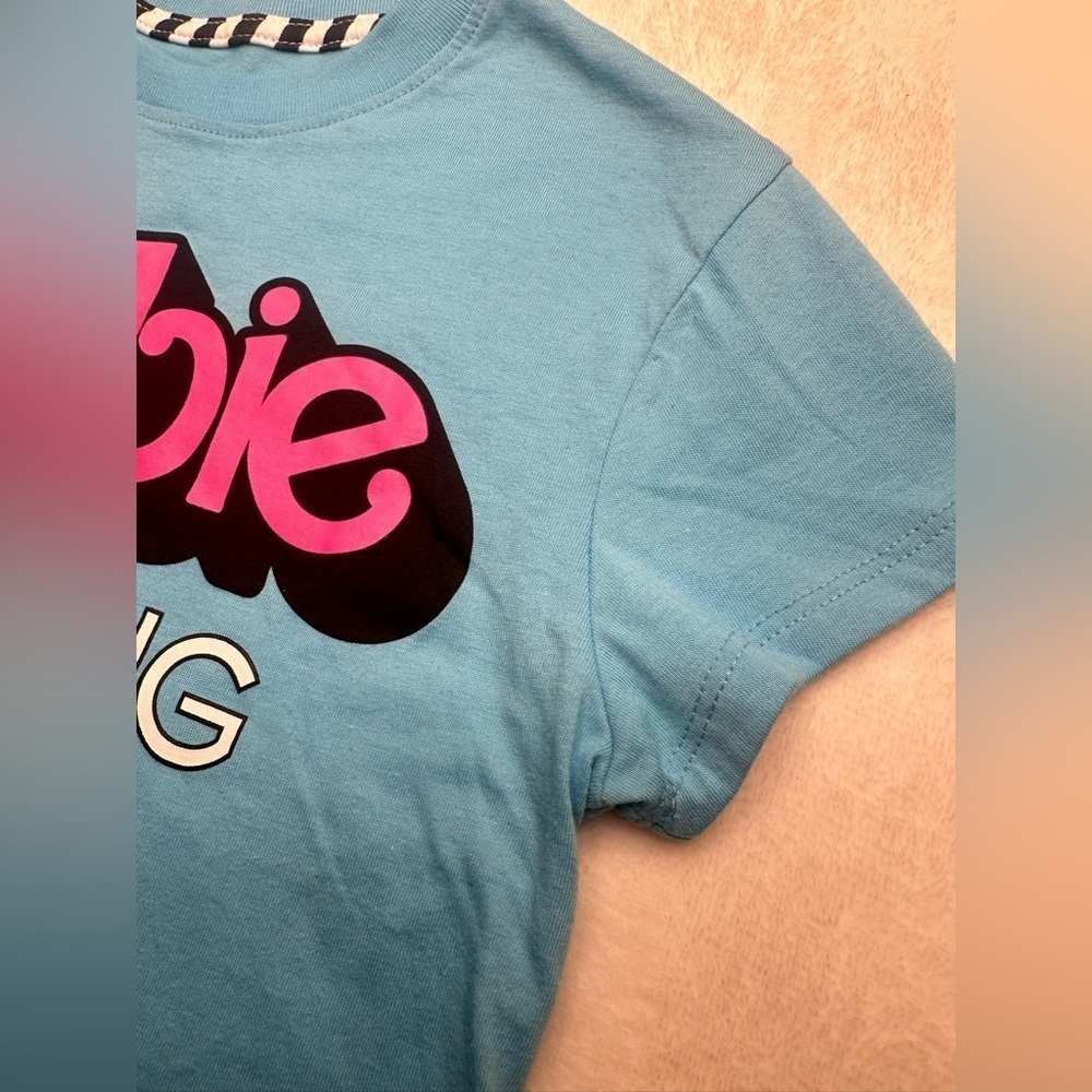 Barbie Inspiring Girls Since 1959 Girls XL- Cropped Too Tee Turquoise - Picture 5 of 8